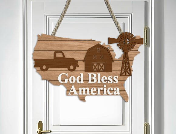 Download Farmhouse USA Map Glowforge XTool Svg - Xtool svg Collection